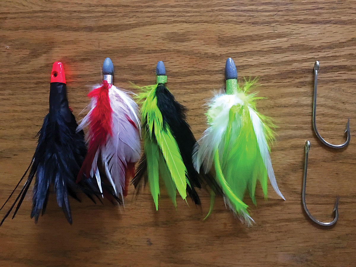 Trolling small / light tuna feathers (sometimes with strips