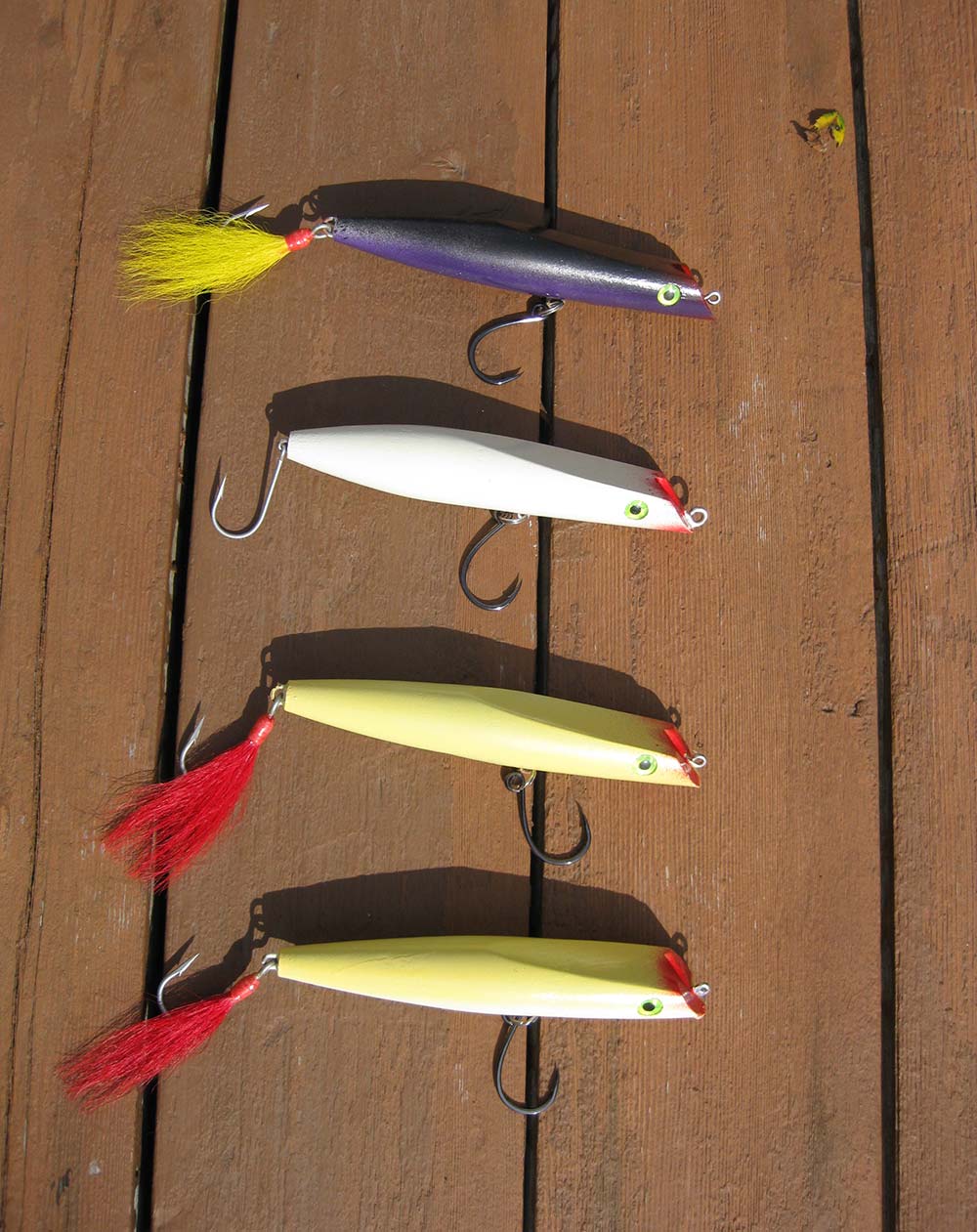 Pike and musky lures handcrafted from cedar
