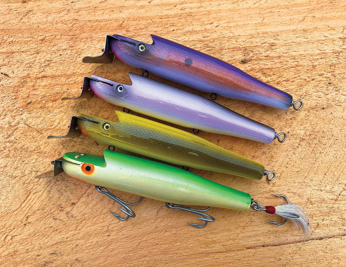 Pike and musky lures handcrafted from cedar